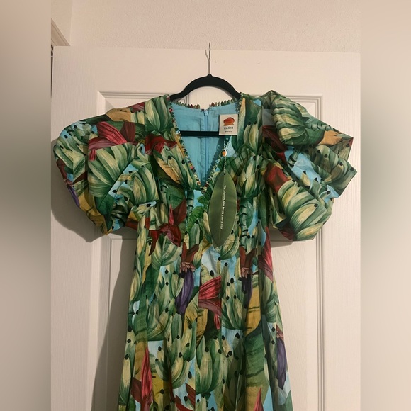 Farm Rio Blue Banana Pingo Midi Dress (SOLD OUT) - Picture 3 of 12